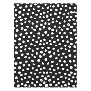 Preppy Dots Modern Black White Animal Print Spots Tablecloth