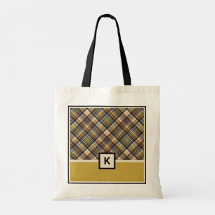 Preppy Earth Tones Plaid Tote Bag