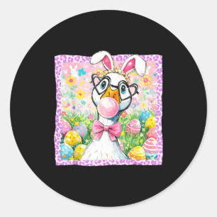 Preppy Easter Silly Goose Bubblegum Coquette Bunny Classic Round Sticker