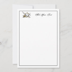 Preppy Equestrian Horse Jumping Horn Note Card Col