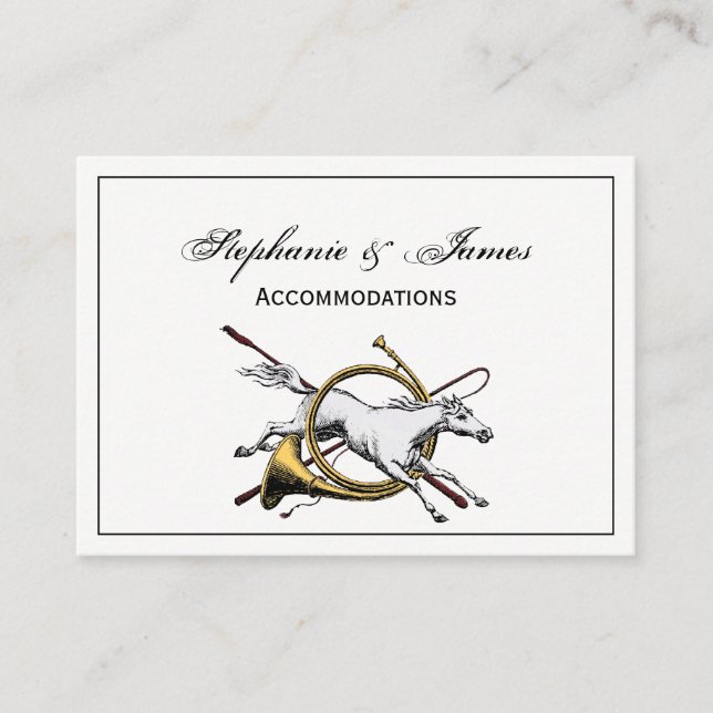 Preppy Equestrian Horse Jumping Through Horn Colou Business Card (Front)