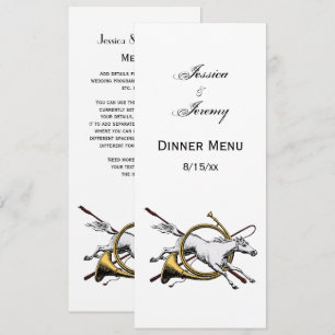 Preppy Equestrian Horse Jumping Through Horn Colou Invitation