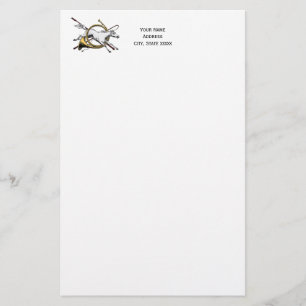 Preppy Equestrian Horse Jumping Through Horn Colou Stationery