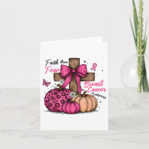 Preppy Faith Over Fear Coquette Christian Cross Pu Card