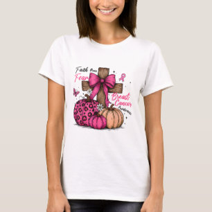 Preppy Faith Over Fear Coquette Christian Cross Pu T-Shirt