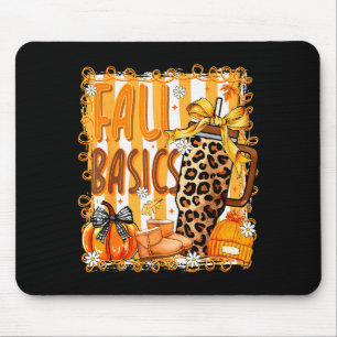 Preppy Fall Basics Coquette Bow Pumpkin Autumn Wom Mouse Mat