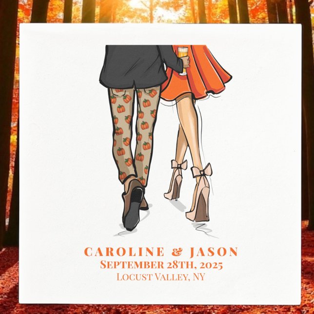 Preppy Fall Couple Shower Wedding Autumn Party  Napkin (Creator Uploaded)