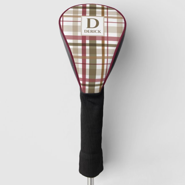 Preppy Fall Plaid  Golf Head Cover (Front)