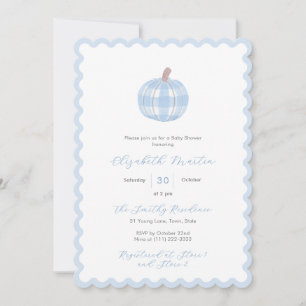 Preppy Fall Pumpkin Baby Boy Shower Invitation