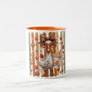 Preppy Fall Silly Goose Coquette Autumn Pumpkin Sp Two-Tone Coffee Mug