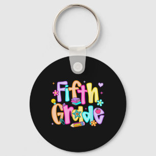 Preppy Fifth Grade Back To School 5th Grade Teache Key Ring