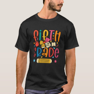 Preppy Fifth Grade Back To School 5th Grade Teache T-Shirt