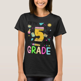 Preppy Fifth Grade Back To School Pencil Student T-Shirt