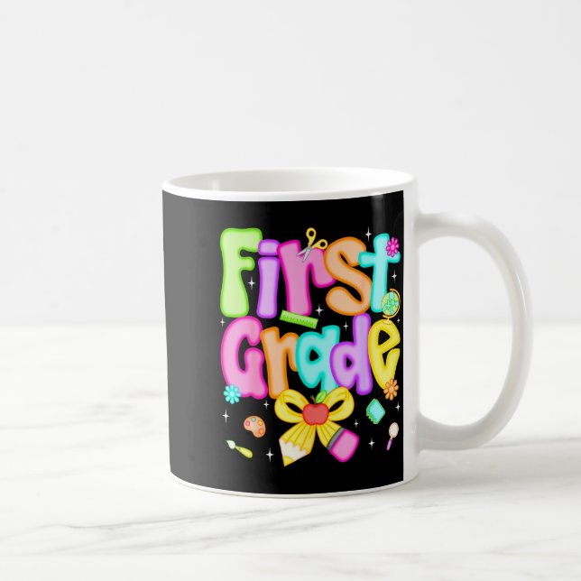 Preppy first grade back to school 1st grade coffee mug (Right)