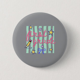 Preppy First Grade Back To School Coquette Bow 6 Cm Round Badge