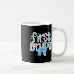 Preppy First Grade Back To School Floral Teachers Coffee Mug