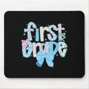 Preppy First Grade Back To School Floral Teachers Mouse Mat
