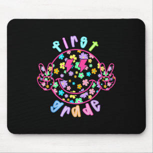 Preppy First Grade Smile Face Back To School Boy G Mouse Mat