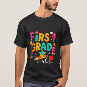 Preppy First Grade Vibes Back to School 1st Grade T-Shirt