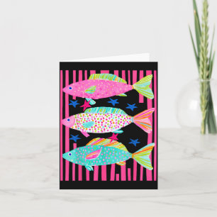 Preppy Fish Summer Beach Fish Coastal ed Fish Card