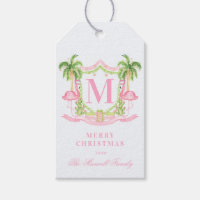 Preppy Flamingo Christmas Crest 