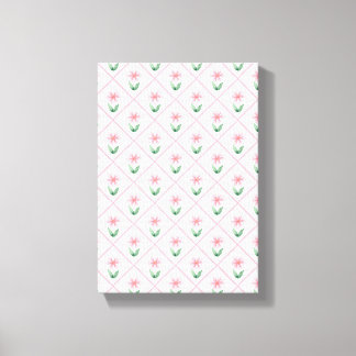 Preppy floral trellis grandmillenial canvas print