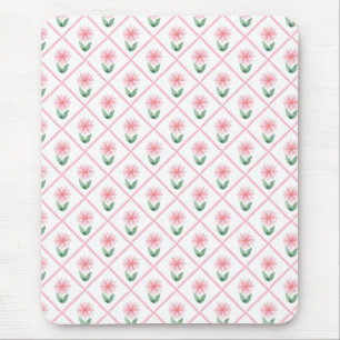 Preppy floral trellis grandmillenial mouse mat