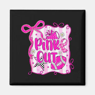Preppy Football Nk Out Coquette Breast Cancer Chee Magnet