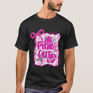 Preppy Football Nk Out Coquette Breast Cancer Chee T-Shirt