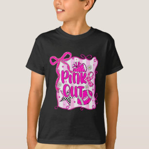 Preppy Football Nk Out Coquette Breast Cancer Chee T-Shirt
