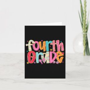 Preppy Fourth Grade Back To School 4th Grade Teach Card