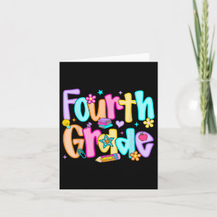 Preppy Fourth Grade Back To School 4th Grade Teach Card