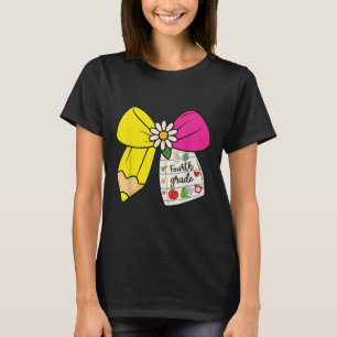 Preppy Fourth Grade Back To School 4th Grade Teach T-Shirt