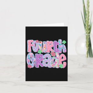 Preppy Fourth Grade Back To School Teachers Girls Card