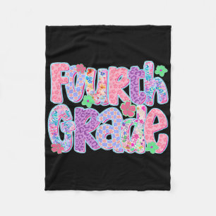 Preppy Fourth Grade Back To School Teachers Girls Fleece Blanket