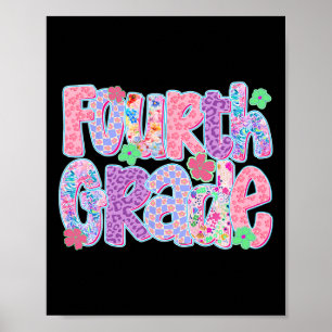 Preppy Fourth Grade Back To School Teachers Girls Poster