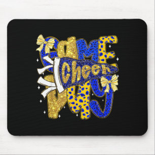 Preppy Game Day Football Mom Pennant Flag Cheer Bl Mouse Mat