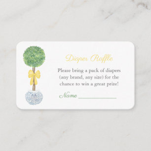 Preppy Gender Neutral Baby Shower Diaper Raffle Enclosure Card