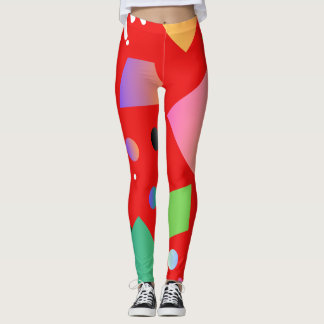 Preppy geometric red Chilli background spicy chic Leggings