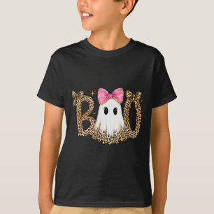 Preppy Ghost Boo,leopard Soky Coquette,halloween F T-Shirt