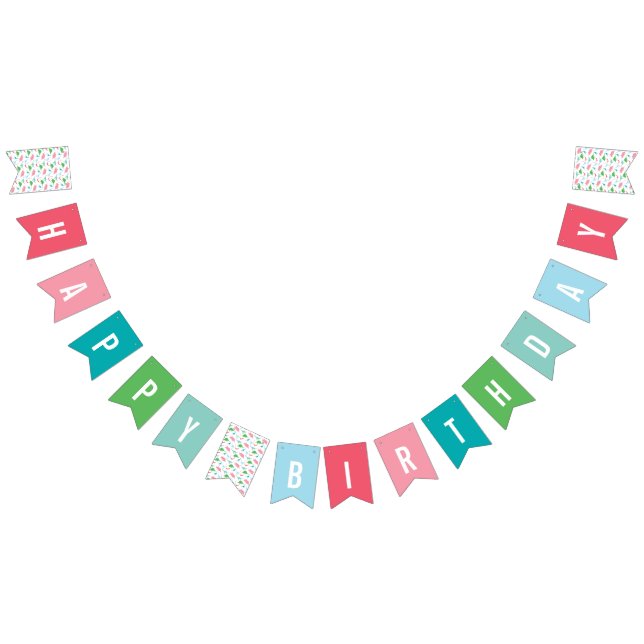 Preppy Girl Dinosaur Silhouette Birthday Banner (All)