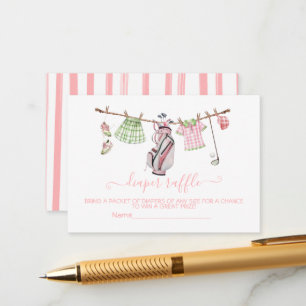 Preppy Girl Golf clothesline Diaper Raffle card