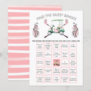 Preppy Girl Golf Find the Guest BINGO Invitation