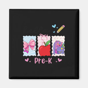 Preppy Girly Back To School Hello Pre-k Preschool Magnet