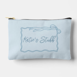 Preppy girly bridesmaid gift cute bow accessory pouch