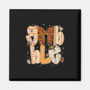 Preppy Gobble Coquette Lace Bow Fall Thanksgiving  Magnet