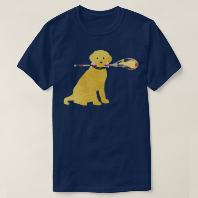 Preppy Golden Retriever Lacrosse Dog  T-Shirt (Design Front)