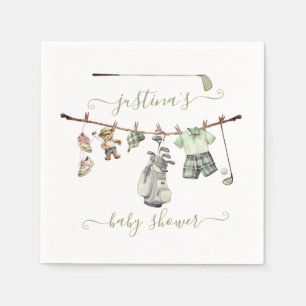 Preppy Golf Baby Shower Clothesline Napkin