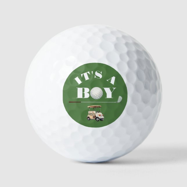 Preppy Golf Boy Baby Shower Golf Balls (Front)