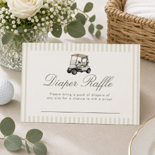 Preppy Golf cart Diaper Raffle Card 3.5x5